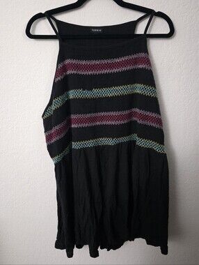 Torrid Black Smocked Halter Top - Crinkle Gauze